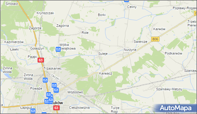 mapa Zabrodzie gmina Łuków, Zabrodzie gmina Łuków na mapie Targeo