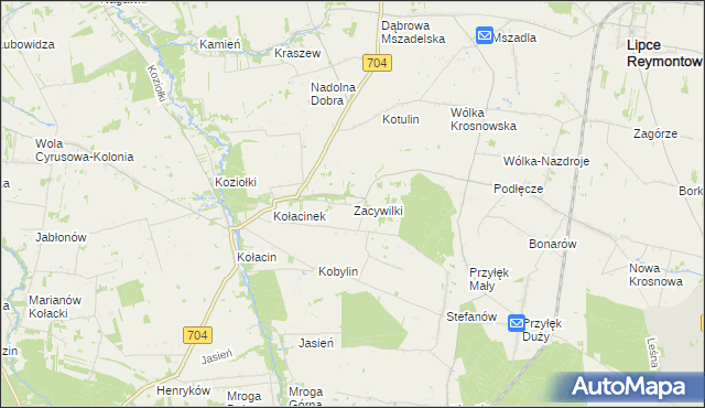 mapa Zacywilki, Zacywilki na mapie Targeo