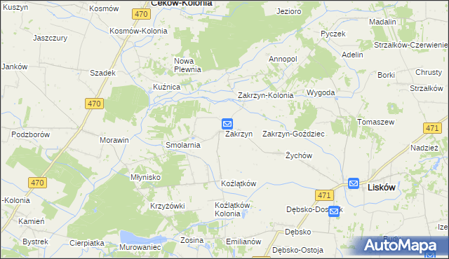 mapa Zakrzyn, Zakrzyn na mapie Targeo