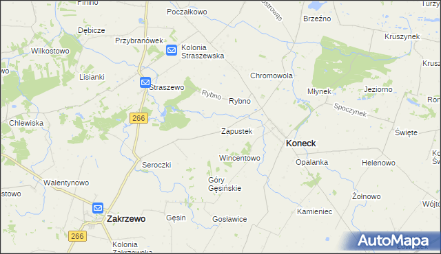 mapa Zapustek, Zapustek na mapie Targeo