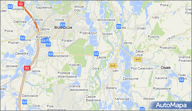 mapa Zasole, Zasole na mapie Targeo