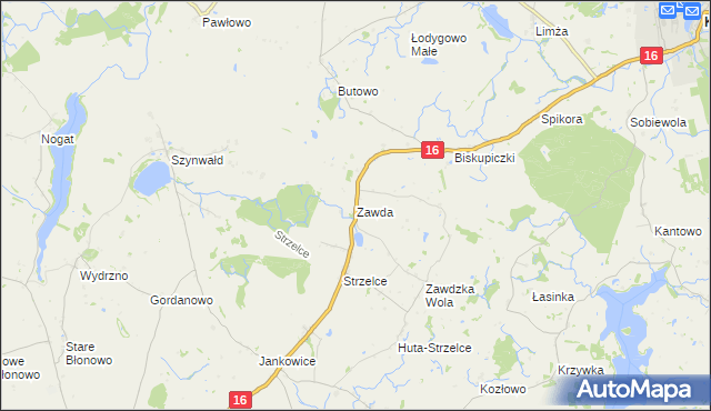 mapa Zawda, Zawda na mapie Targeo