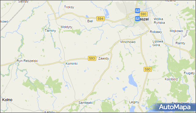 mapa Zawidy, Zawidy na mapie Targeo