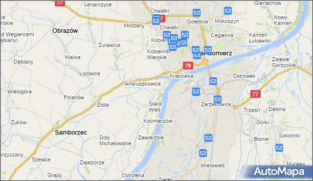 mapa Zawisełcze, Zawisełcze na mapie Targeo