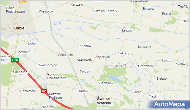 mapa Zbylczyce, Zbylczyce na mapie Targeo