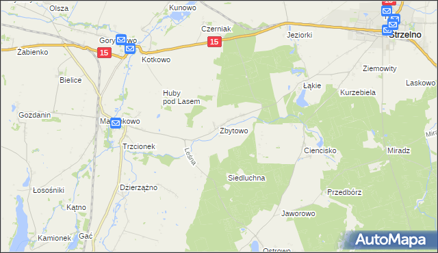 mapa Zbytowo, Zbytowo na mapie Targeo
