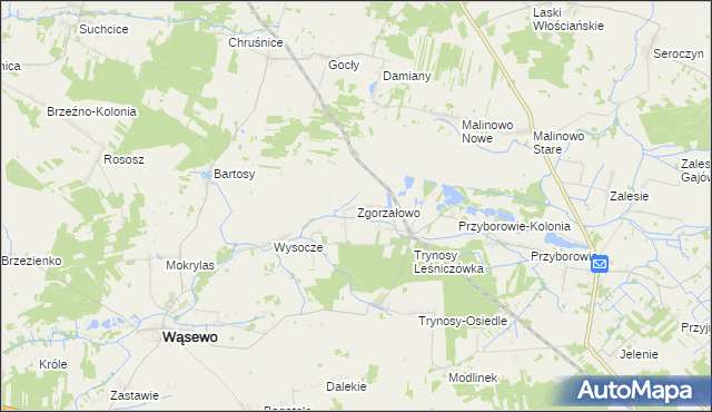 mapa Zgorzałowo, Zgorzałowo na mapie Targeo