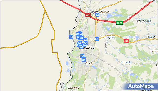 mapa Zgorzelec, Zgorzelec na mapie Targeo