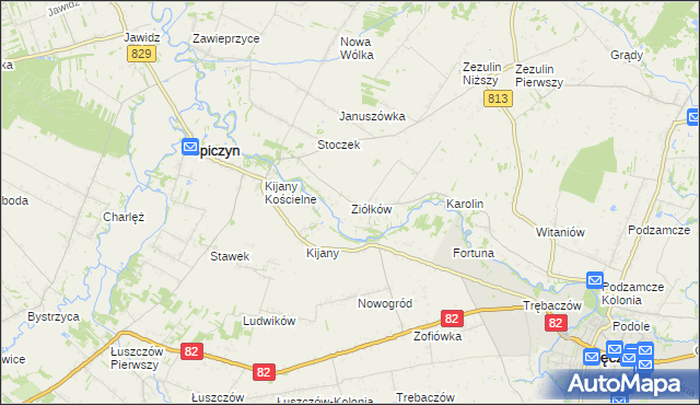 mapa Ziółków, Ziółków na mapie Targeo