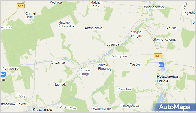 mapa Żuków-Kolonia, Żuków-Kolonia na mapie Targeo