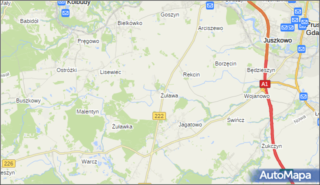 mapa Żuława, Żuława na mapie Targeo