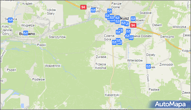 mapa Żurada, Żurada na mapie Targeo