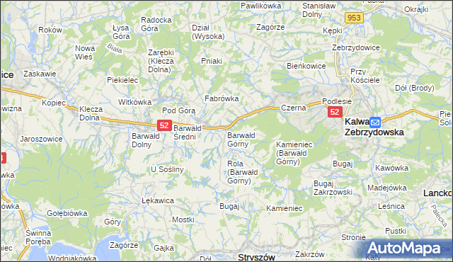 mapa Barwałd Górny, Barwałd Górny na mapie Targeo