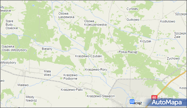 mapa Budy Kraszewskie, Budy Kraszewskie na mapie Targeo