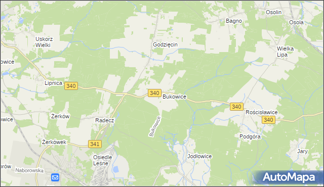mapa Bukowice gmina Brzeg Dolny, Bukowice gmina Brzeg Dolny na mapie Targeo