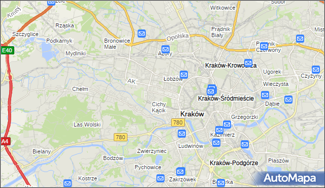mapa Czarna Wieś gmina Kraków, Czarna Wieś gmina Kraków na mapie Targeo