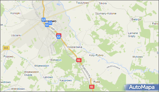 mapa Danówek, Danówek na mapie Targeo