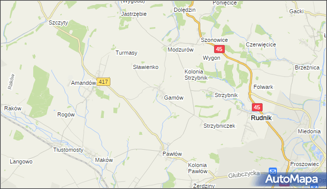 mapa Gamów, Gamów na mapie Targeo