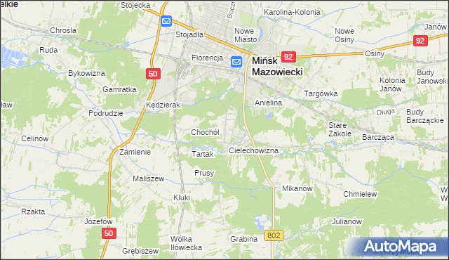 mapa Gliniak, Gliniak na mapie Targeo