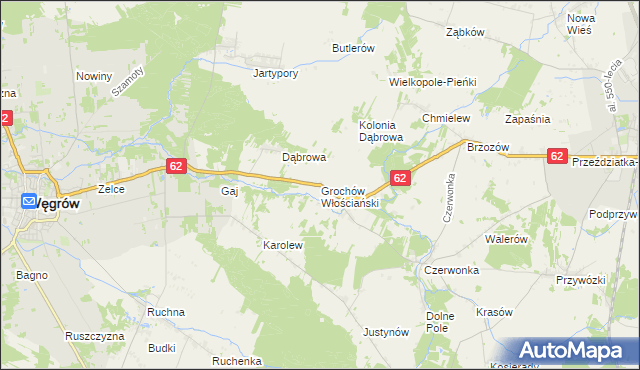 mapa Grochów Włościański, Grochów Włościański na mapie Targeo
