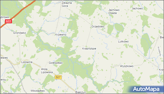 mapa Krasnolipie, Krasnolipie na mapie Targeo