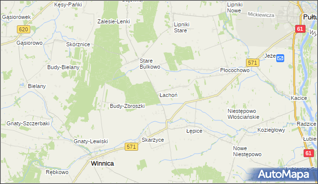 mapa Łachoń, Łachoń na mapie Targeo