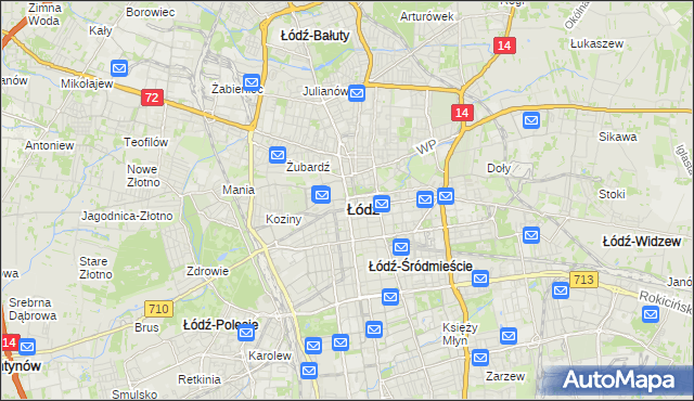 mapa Łodzi, Łódź na mapie Targeo