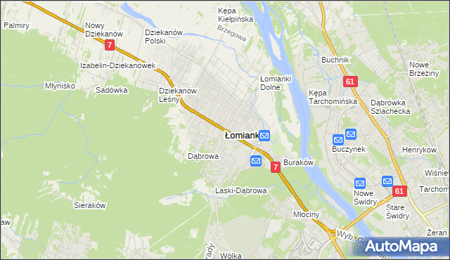 mapa Łomianki, Łomianki na mapie Targeo