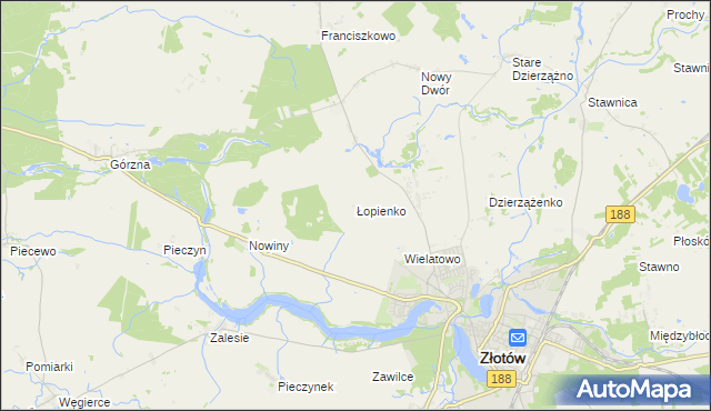 mapa Łopienko, Łopienko na mapie Targeo