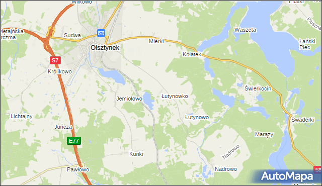 mapa Łutynówko, Łutynówko na mapie Targeo