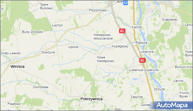 mapa Nowe Niestępowo, Nowe Niestępowo na mapie Targeo