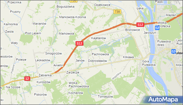 mapa Pachnowola, Pachnowola na mapie Targeo