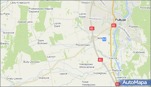 mapa Płocochowo, Płocochowo na mapie Targeo