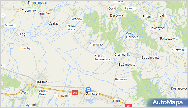 mapa Posada Jaćmierska, Posada Jaćmierska na mapie Targeo