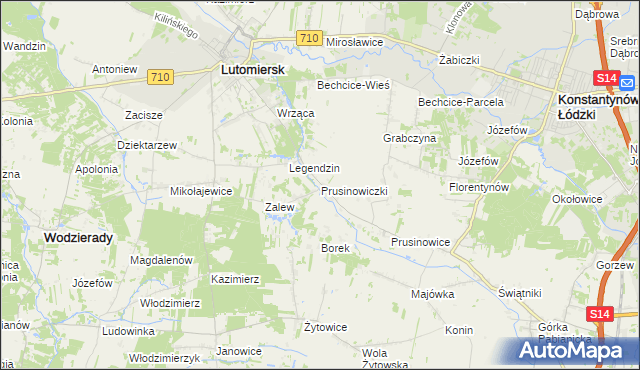 mapa Prusinowiczki, Prusinowiczki na mapie Targeo
