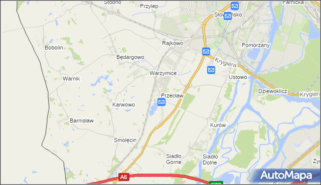 mapa Przecław gmina Kołbaskowo, Przecław gmina Kołbaskowo na mapie Targeo