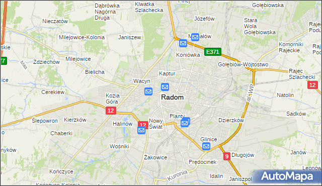 mapa Radomia, Radom na mapie Targeo
