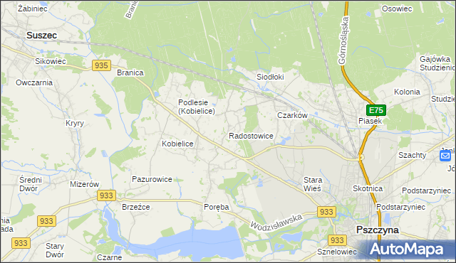 mapa Radostowice, Radostowice na mapie Targeo