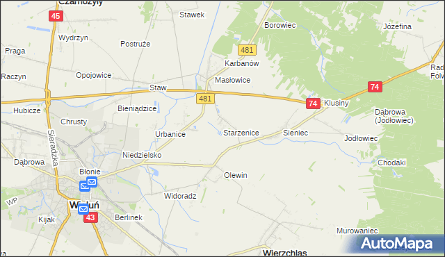 mapa Starzenice, Starzenice na mapie Targeo