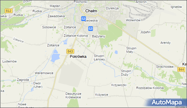 mapa Strupin Łanowy, Strupin Łanowy na mapie Targeo