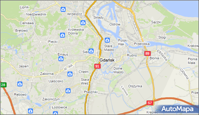 mapa Gdańska, Gdańsk na mapie Targeo