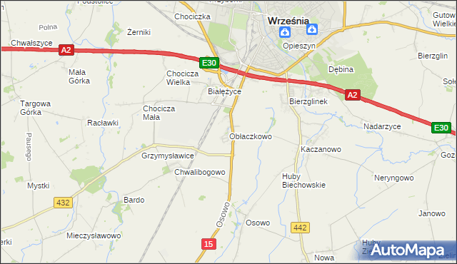 mapa Obłaczkowo, Obłaczkowo na mapie Targeo