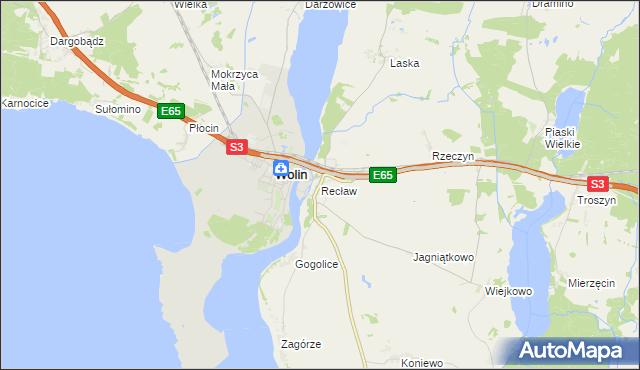 mapa Recław, Recław na mapie Targeo