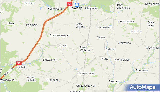 mapa Nowy Wylezin, Nowy Wylezin na mapie Targeo