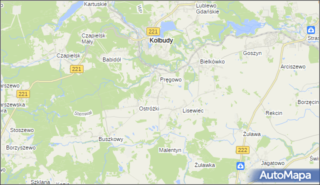 mapa Pręgowo Górne, Pręgowo Górne na mapie Targeo