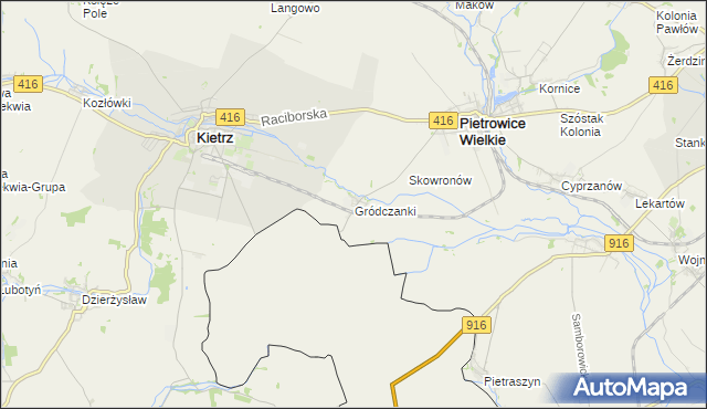 mapa Gródczanki, Gródczanki na mapie Targeo