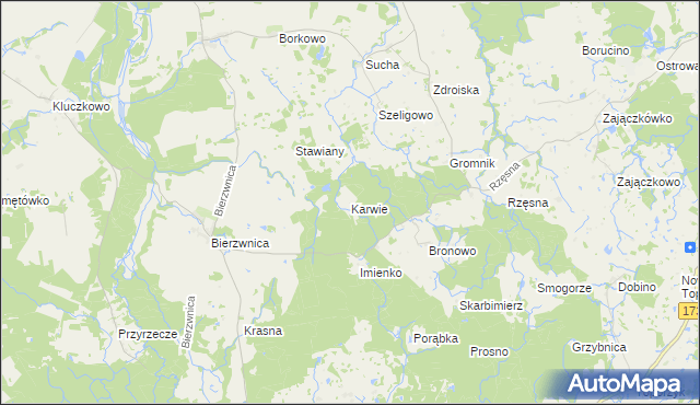 mapa Karwie gmina Połczyn-Zdrój, Karwie gmina Połczyn-Zdrój na mapie Targeo