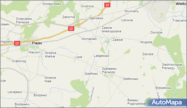 mapa Lafajetowo, Lafajetowo na mapie Targeo