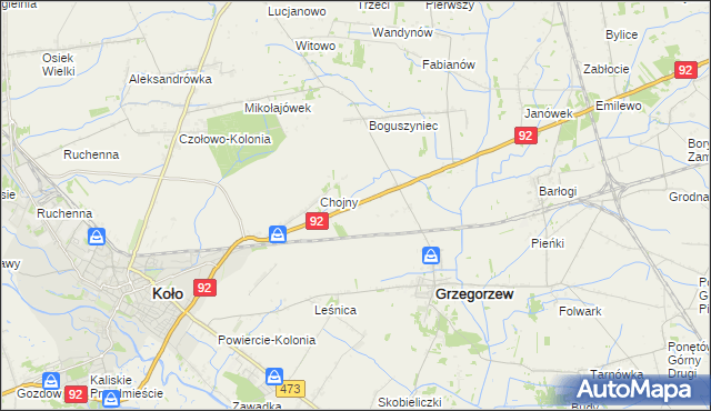 mapa Autostrada, Autostrada na mapie Targeo