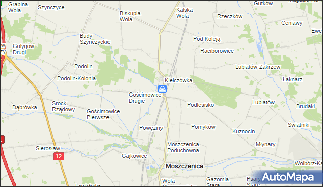 mapa Baby gmina Moszczenica, Baby gmina Moszczenica na mapie Targeo